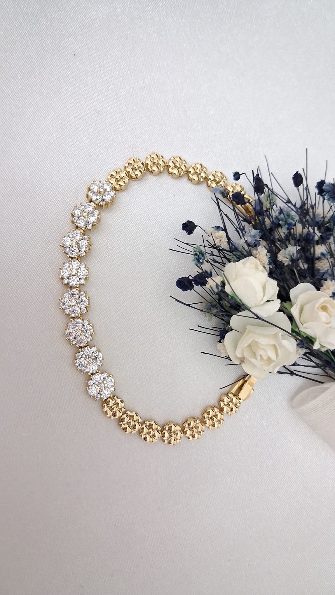 XUPING Bileklik - Çiçek Figürlü ve Zirkon Taşlı